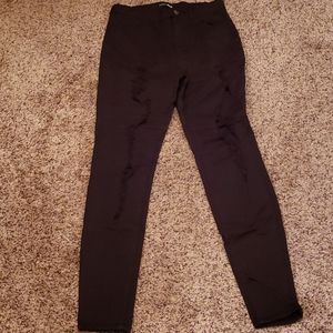 Fashion Nova Distressed Black Jeans